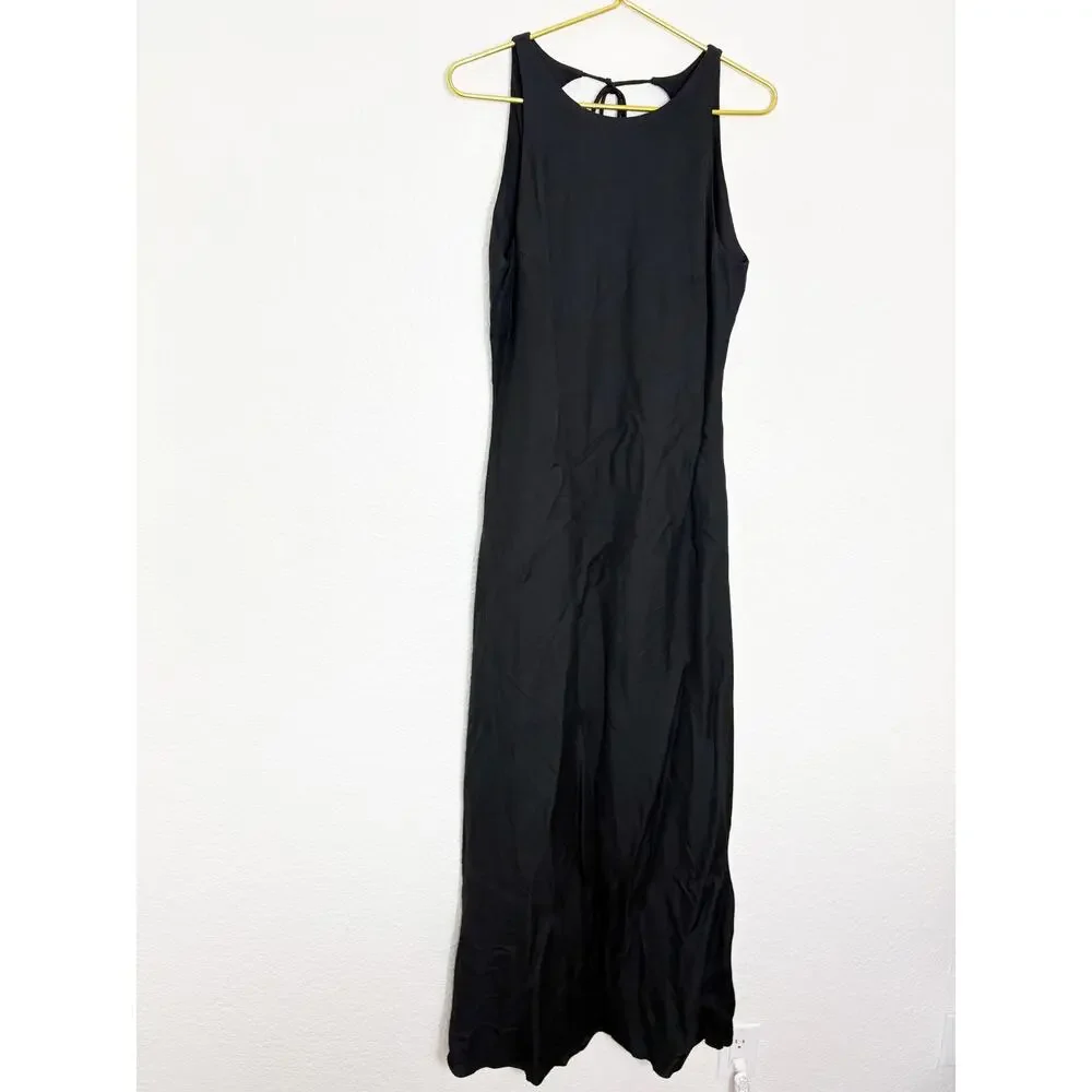 NWT BONDI Born Ophelia Maxi Dress Size Large Black Open Back Aline - Picture 3 of 12